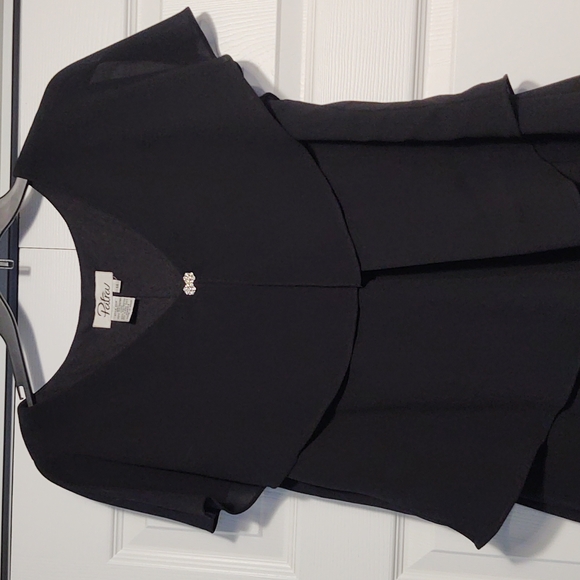 Patra Tiered Rhinestone Capelet Women's Dress Size 14 Black - Picture 5 of 5